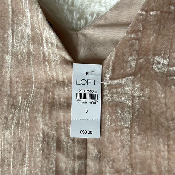 Loft NWT sleeveless v neck crushed velvet swing dress size 8 - Picture 10 of 13
